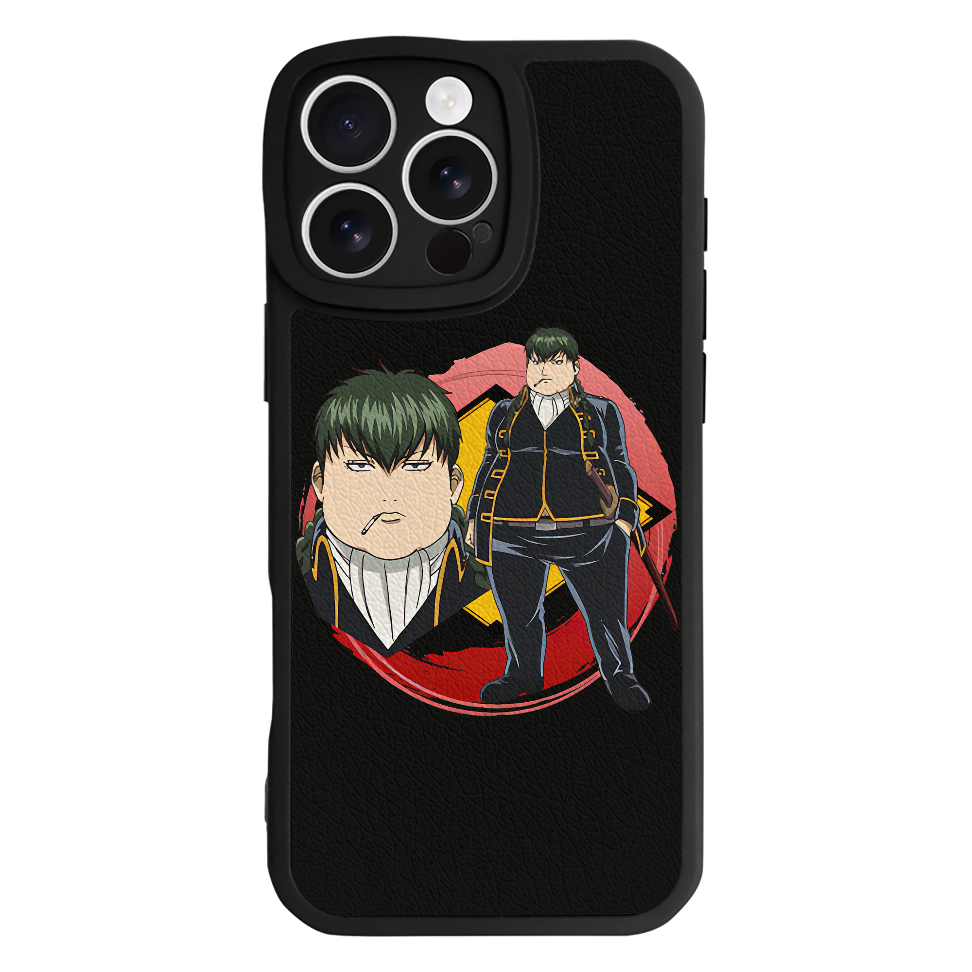 （画像用） ぎんたま 坂田銀時（さかたぎんとき） 神楽 志村新八（しむら しんぱち） GINTAMA Sakata Gintoki Kagura Shimura Shinpachi 【iPhone 16シリーズ対応】シリコンスマホケース（レザー調） 材質：シリコン